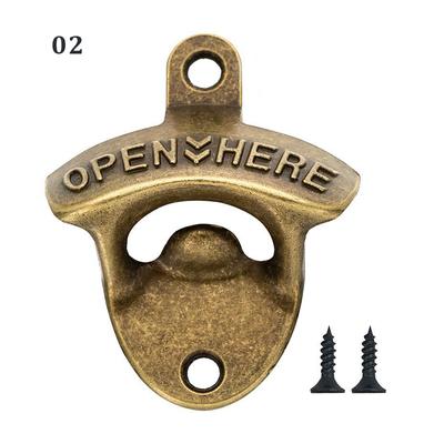 1PC Open Beer Tools Flaschenöffner Wand montiert Legierung hängen vier Farben Vintage Retro erhältlich