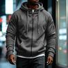Men's Zip-Up Hoodie Sweatshirt with Multiple Pockets for Running Fitness Casual Wear