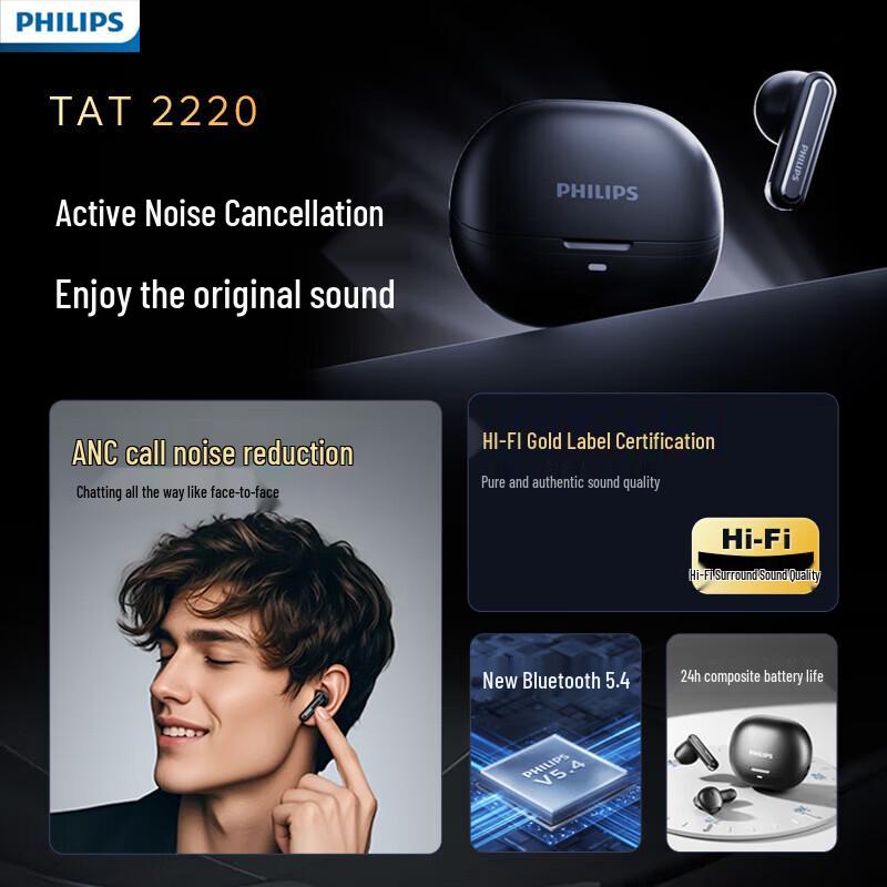 Philips TAT2220 True Wireless Bluetooth Earbuds