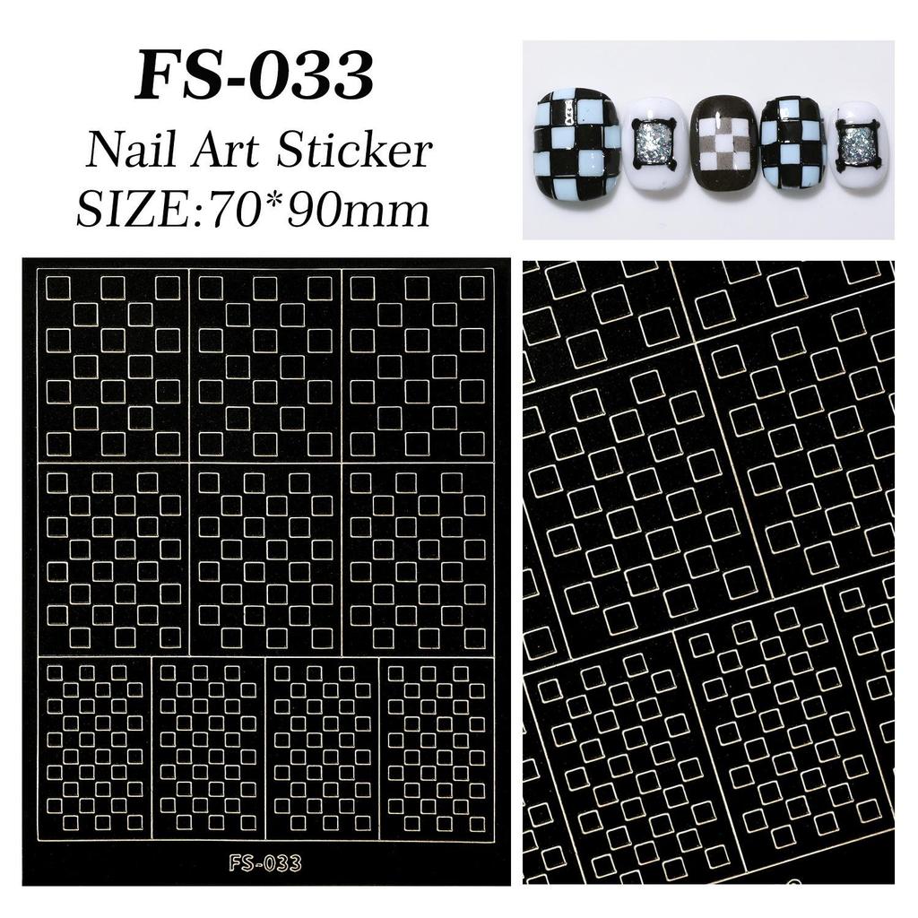 Rhombus Plaid Fish Scale Nail Art Stencil Stickers - Versatile DIY Hollow Template