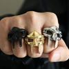 Vintage Pharaoh Mask Men Women Ring Adjustable Joint Ring For Men Gladiator Punk Egyptian Pharaoh Male Open Ring Jewelry
