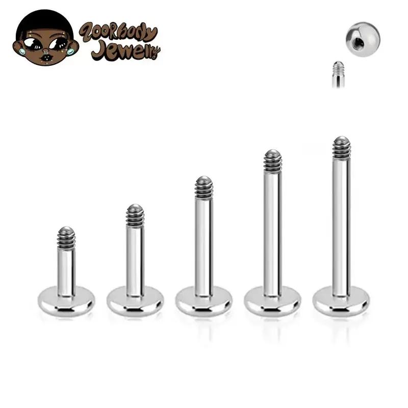10pcs ASTM F136 Titanium Male Thread Labret Piercing 14G 16G Lab Lip Ear Tragus Replacement Body Jewelry Accessories