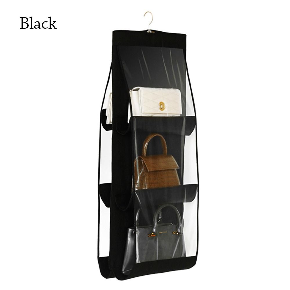 

Six Compartment Handbag Hanging Organizer Storage Hanging Bag Closet Organizers Bag Rotatable чёрный