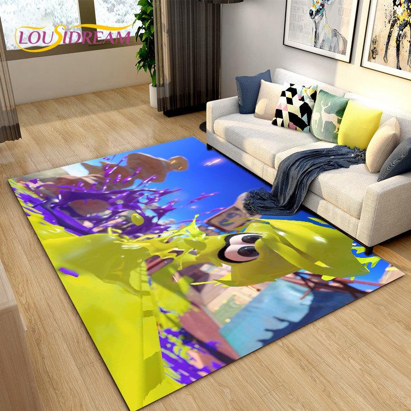 Splatoon,PC Game Gamer Cartoon Area Rug,Carpet Rug for Living Room Bedroom Sofa Doormat Decoration, Kids Play Non-slip Floor Mat