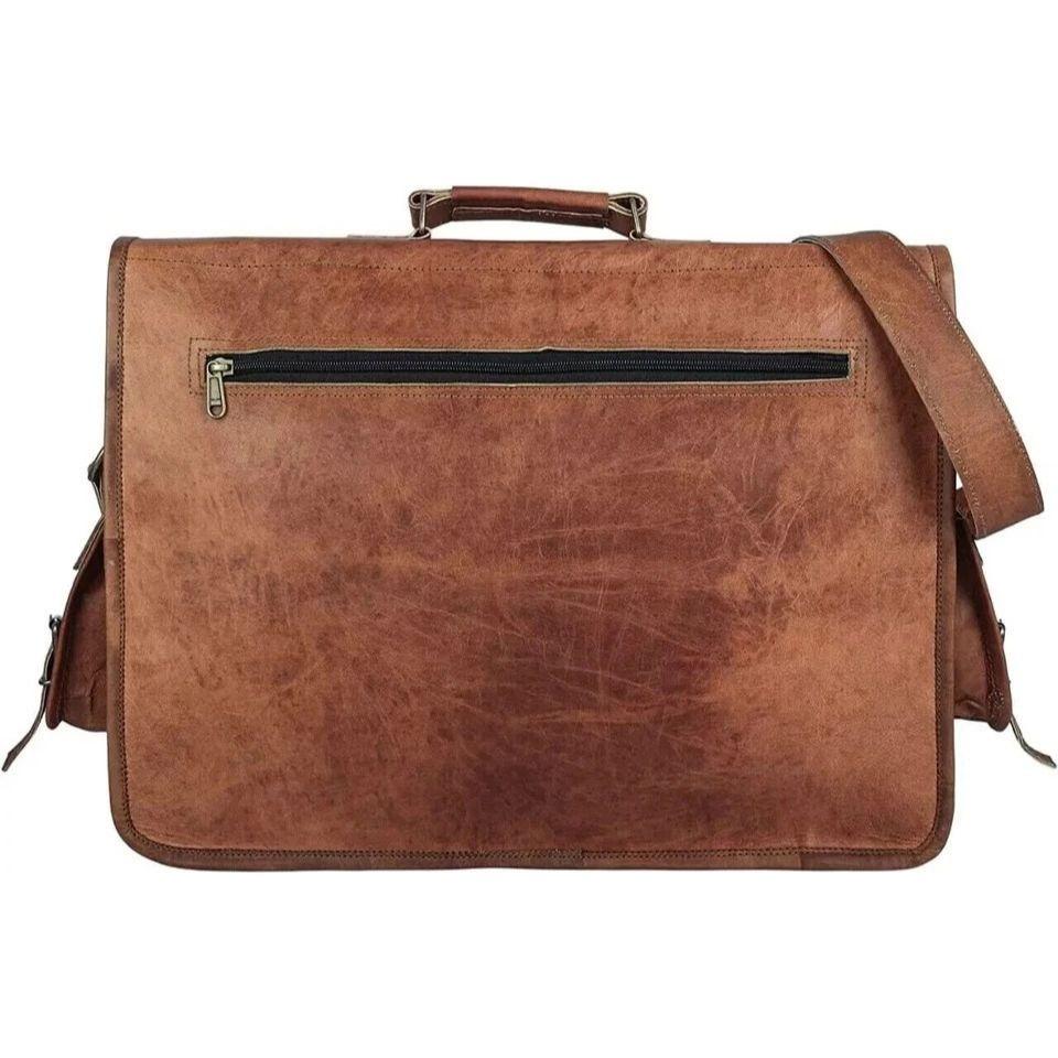 Keçi Derisi Çanta Erkek Hakiki Vintage Postacı Çantası Omuz Laptop Evrak Çantası