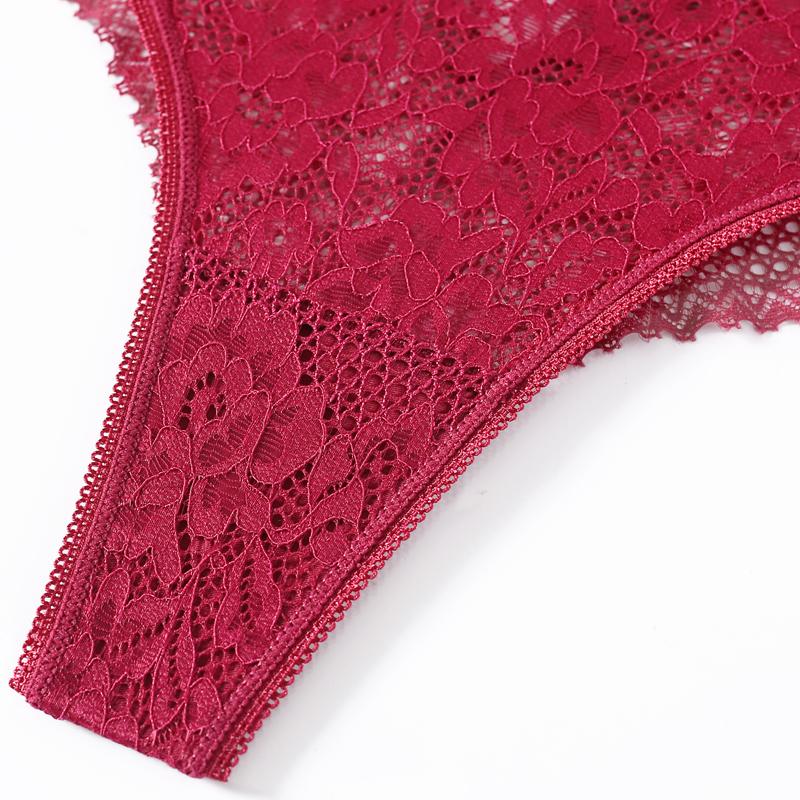 2Pcs/Lot Water-soluble Lace Women Panties Hollow G Strings Embroidery Thongs Low Waist Half Wrapped Hip T-Shaped Bikini Underpants