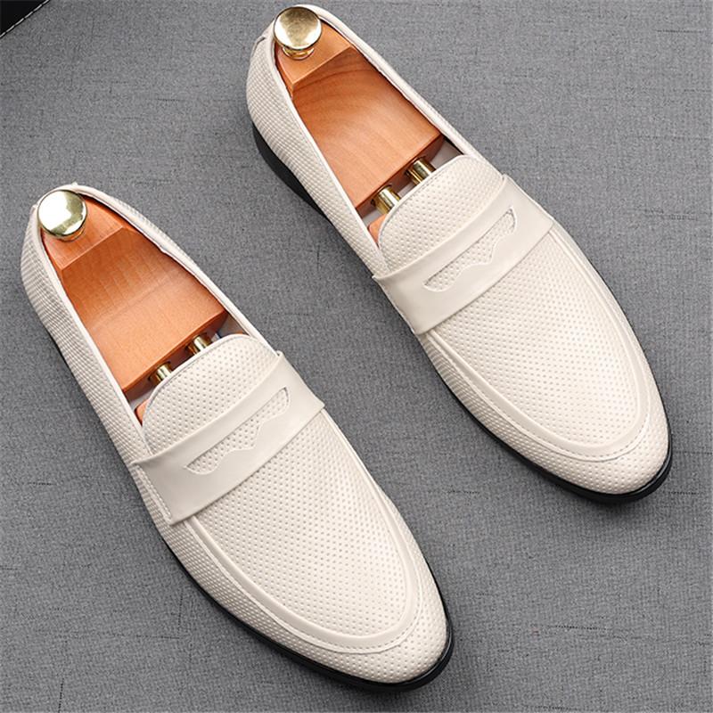 Fashion Trend New Men's Breathable Penny Loafers Pointed Slip On Business Flats Shoes Designer Homecoming Wedding Dress Footwear