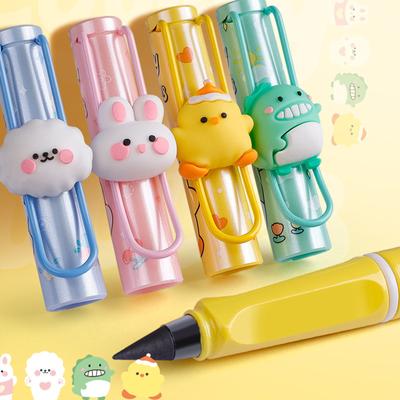 Cartoon Pencil Learning Stationery Can Not Finish Writing Pencil Primary School Students Worry Automatic Pencil Set