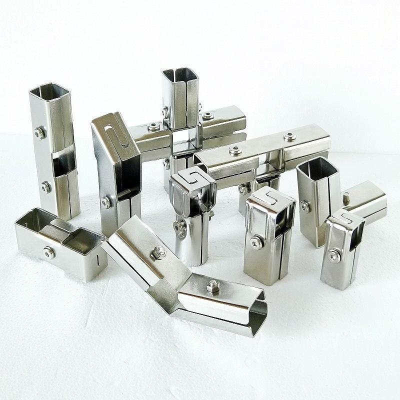 1Pcs Elbow Pipe Fixed Buckle 20X20/25X25Mm Square Pipe Fitting Joint Pipe Connector Buckle Non Welding And Non Punching Bracket