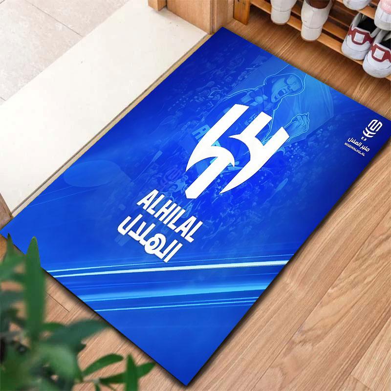 Tappeto Al-Hilal Saudi FC per Soggiorno Camera da Letto Casa Decorazione Divano, Tappetino Antiscivolo per Giochi Bambini