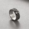 Personalized Design Gothic Ghost Head Ring, Retro Smear Oil Skull Men'S Stainless Steel Ring