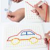 DIY String Braided Drawing Board Christmas Craft Art Threading Board with Colorful Ropes Educational Weaving Drawing Set for Kids 2-8 Years