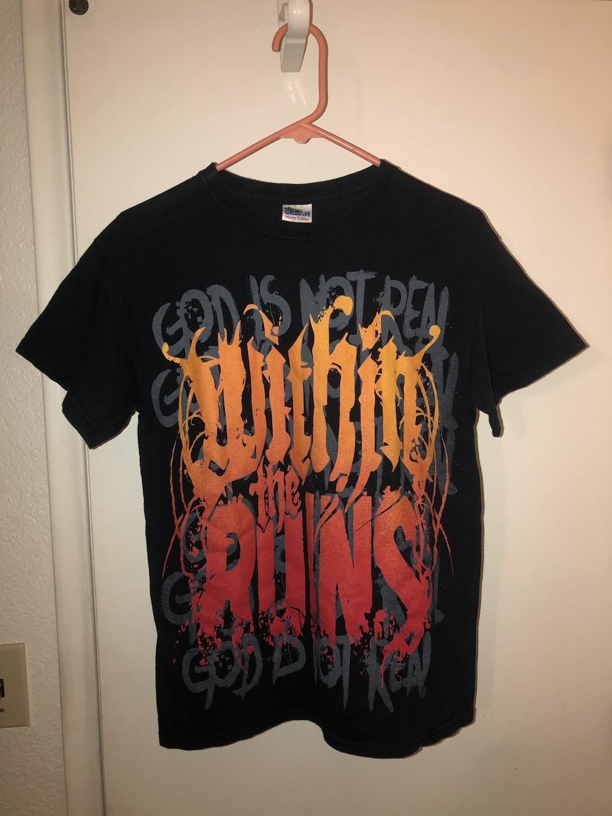 VTG Within The Ruins God Is Not Real Sz S Band Deathcore Metalcore Y2K Unisex T-Shirt XXL