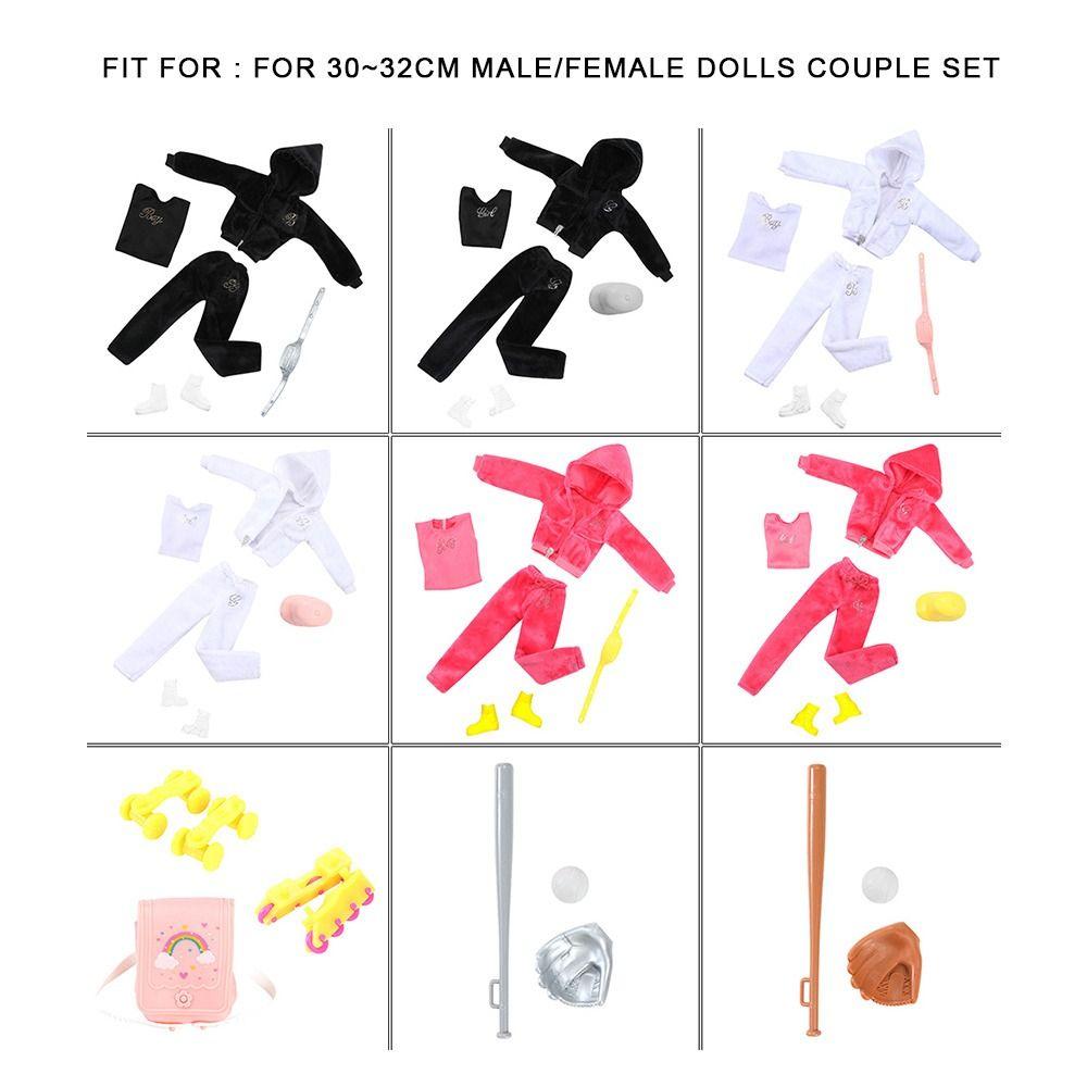 9 Styles Male/Female Doll Clothing 2024 Velvet Sportswear Caps Handmade Clothes  30CM Doll