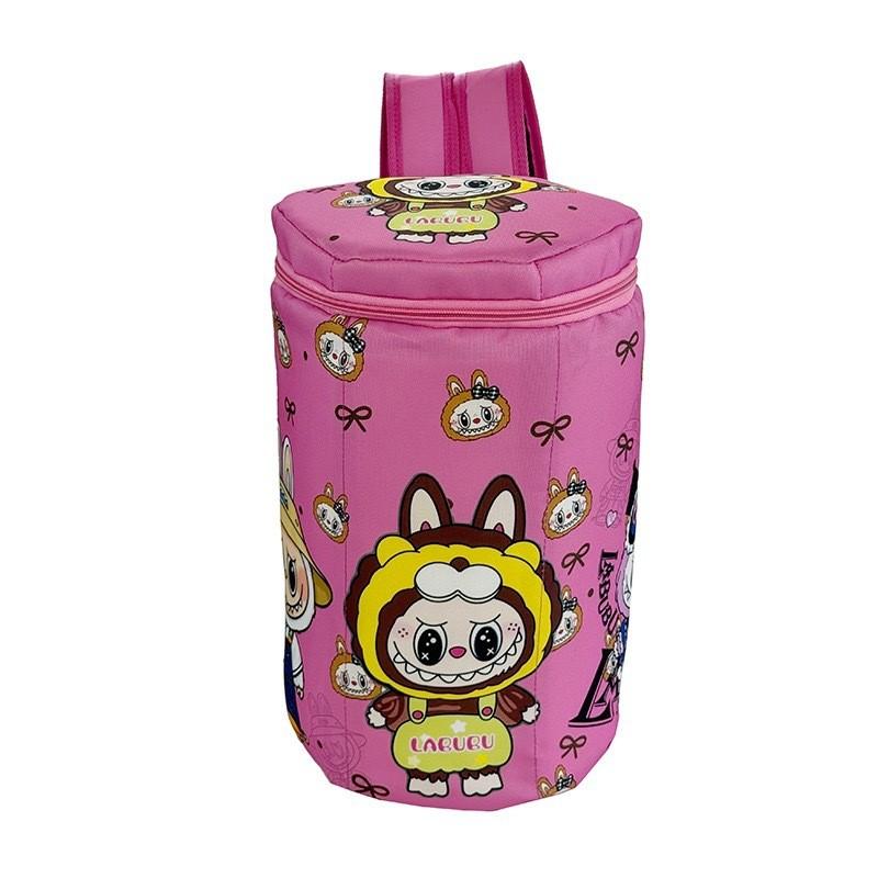 

Cartoon Labubu Backpack With Oxford Cloth Material And Cartoon Pattern For School And Casual Outings RosePink