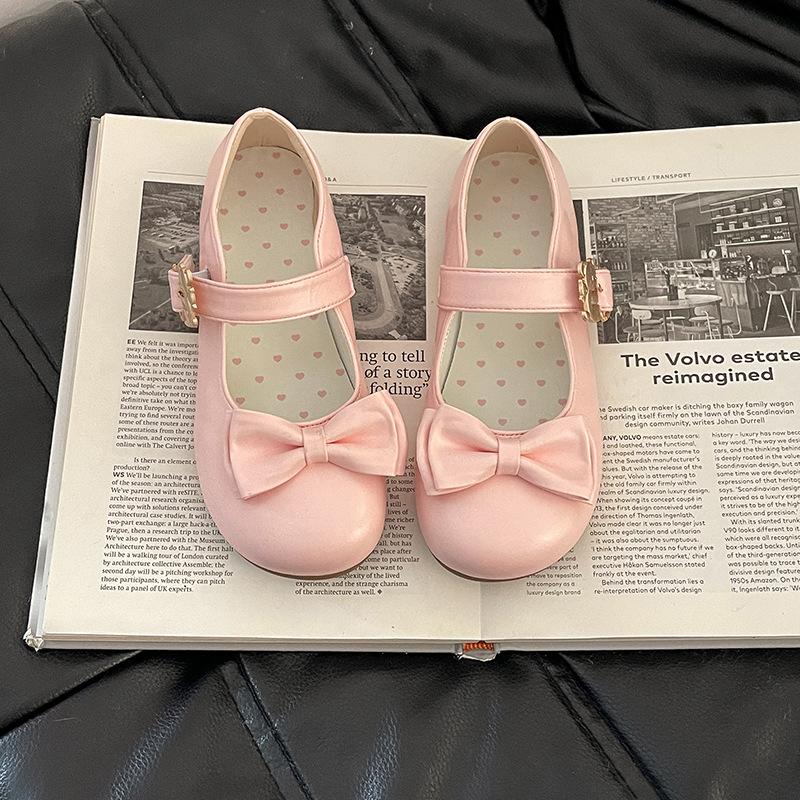 Fashion slope heel small leather shoes round head bag head single shoes women's summer French skirt fairy style versatile Mary Jane shoes tide