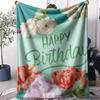 Happy Birthday Throw Soft Flannel Throw Summer AC Blanket Lightweight Cool Nap Blanket for Sofa Bed Couch Travel