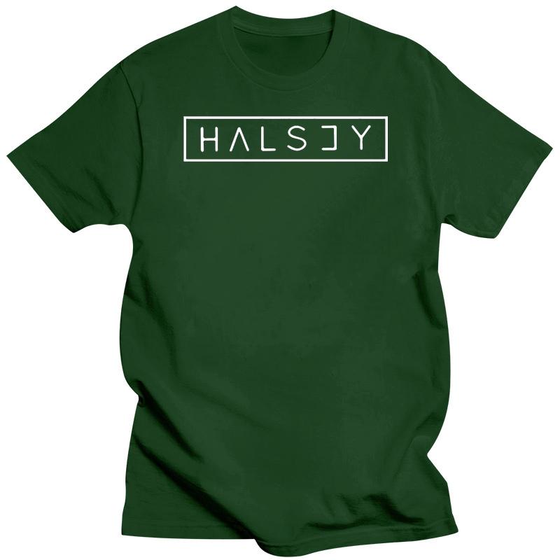 Halsey Buchstaben Print T-Shirt lässiges Oberteil T-Shirt Halsey T-Shirt Baumwolle Kurzarm T-Shirt Hochwertiger Druck T-Shirt