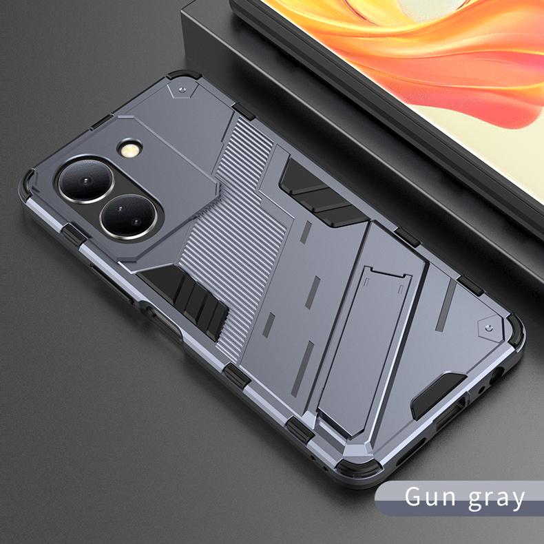Für Vivo Y27s Y 27s V2322 Fall stoßfeste harte Rüstung Stand Telefon Fall zurück Abdeckung