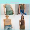Y2k Sommer Ärmelloses Rückenfreies Strickoberteil Für Damen Mit Hoher Elastizität Street Style