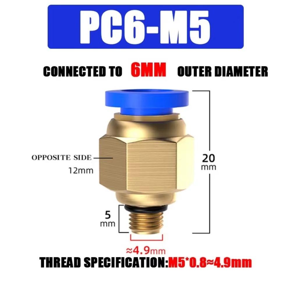 High Quality Brass Pneumatic Fitting PC 4 6 8 10 12MM Multi Size Air Connector Pipe Quick Connectors Pneumatic Systems