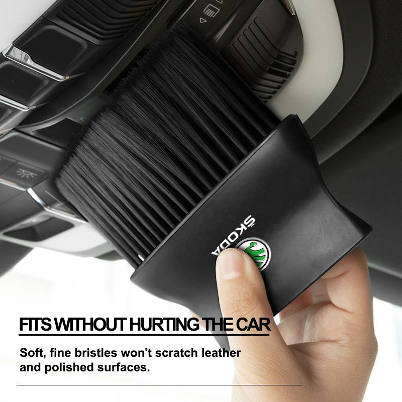 Car Interior Cleaning Soft Brush Dashboard Air Conditioner Outlet Detail Brush For Skoda Octavia MK2 MK3 2 3 A7 Fabia Karoq Kodiaq Superb Rapid Kamiq