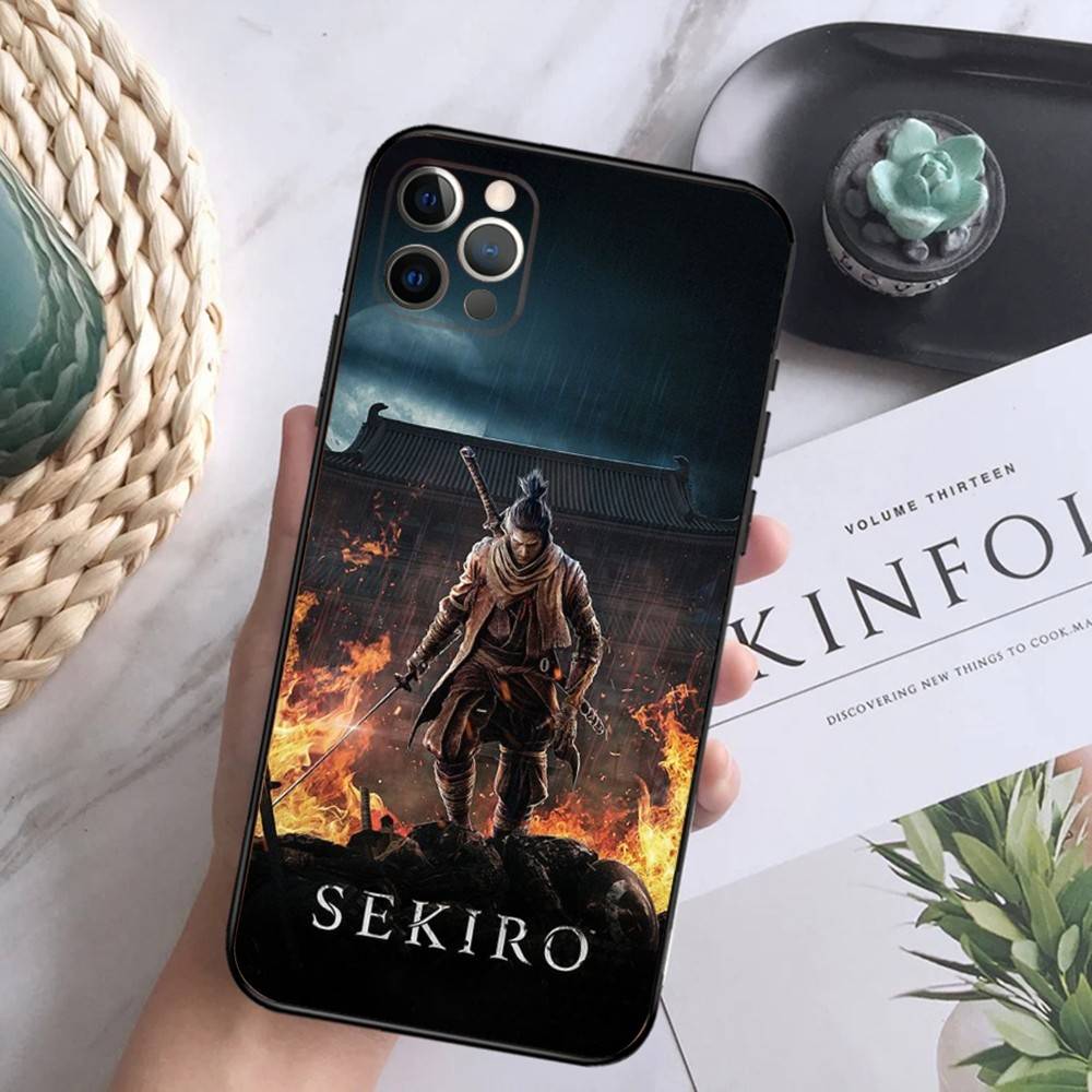 S-Sekiro Shadows Die Twice Phone Case For iPhone 16,15,14,13,12 Mini 11 Pro XR,X,XS,MAX 7,8 Plus Silicone Cover Soft Black