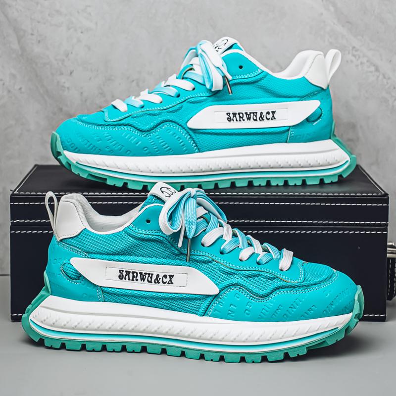 

Новые модные мужские туфли Four Seasons Low Top, удобные дышащие повседневные кроссовки 44 зелёный