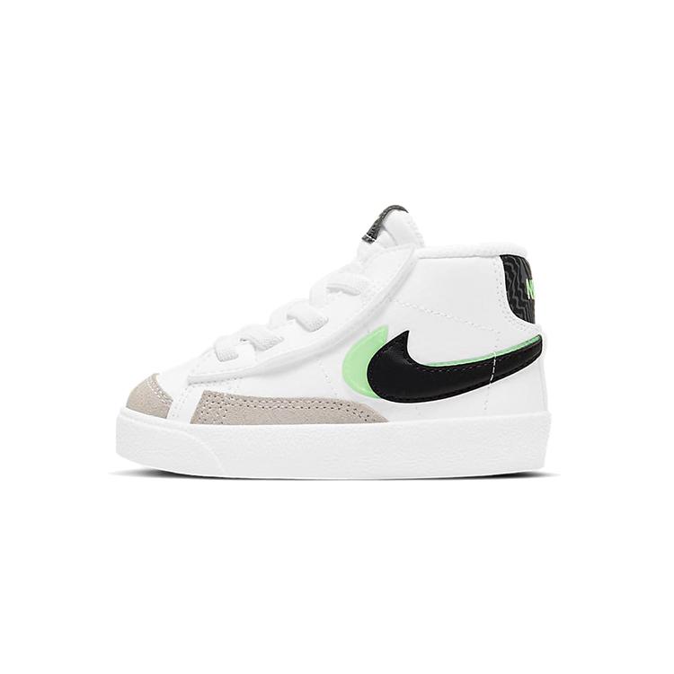 

Nike Blazer 77 SE Mid top Skateboard Shoes Black White Green Infant And Toddler DD1849-100 21