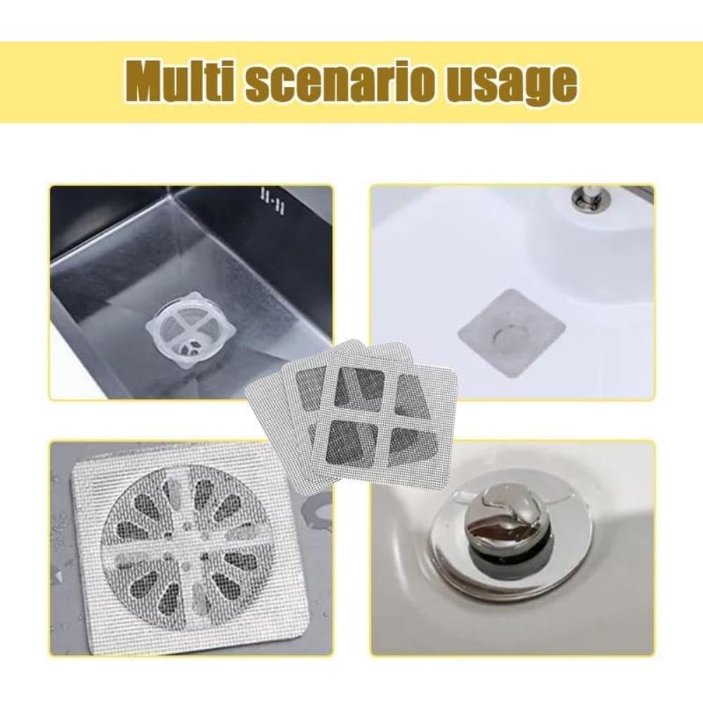 Disposable drain hair stickers, upgraded disposable shower drain cover to prevent hair clogs, sink strainer (10-pack)