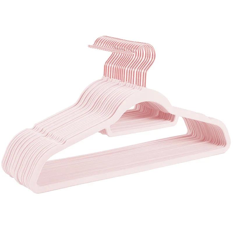 10PCS 45/42cm Flocking Hanger Non-slip Velvet Hanger Clothing Store Coat Without Trace Wardrobe Home Clothing Store Organization