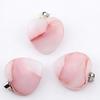 Heart-Shaped Crystal Glass Pendant Necklace with Colorful Natural Stone Accents