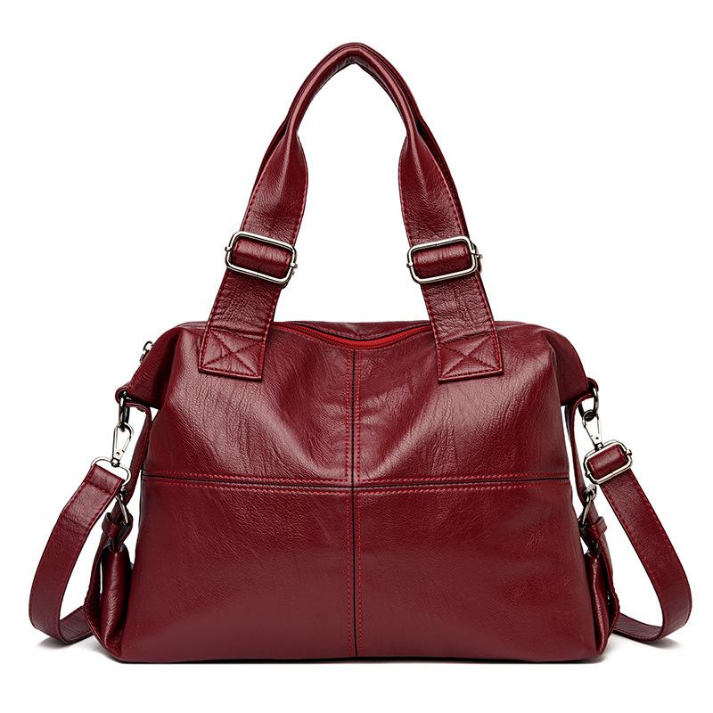Neue Damenhandtasche Große Kapazität Handtasche Weiches Leder Pu Einfarbig Einfach Mamatasche Umhängetasche Schultertasche Tragetasche