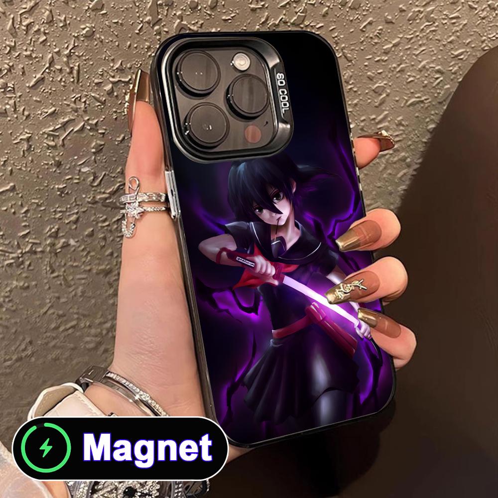 Akame Kurome Translucent MagSafe Mobile Phone Case for iPhone 17 16 15 14 13 12 11 Air Pro Max Plus Colorful Cover