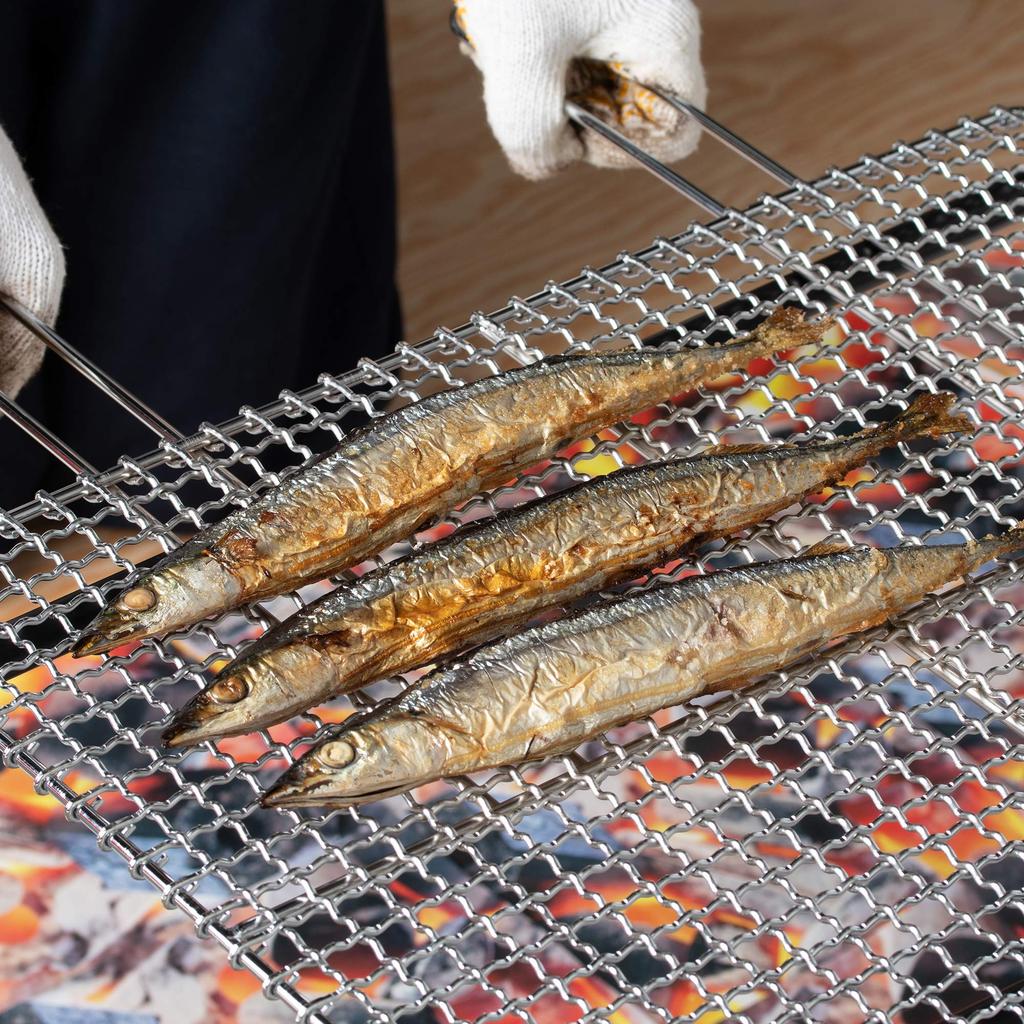 Endo Shoji TKG Grill Width X Depth 600 X 400 Handle Length 165 Handle Length 200 Iron Chrome Plated Wire Diameter Sturdy and Can Be Used Repeatedly