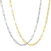 Polished Paper Clip Chain 2.5/2.7/4mm Stainless Steel Necklace Trendy Layering Choker Waterproof Jewelry Men And Women