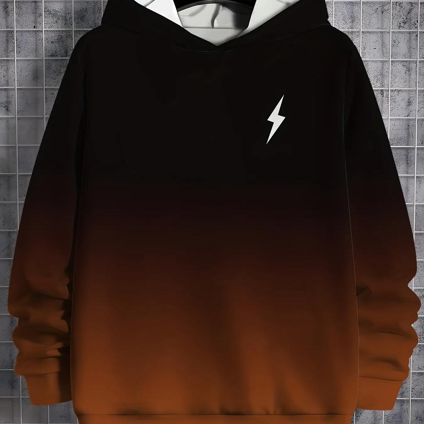 Мужской повседневный свитер с капюшоном с 3D-узором в виде алфавита — фото 6