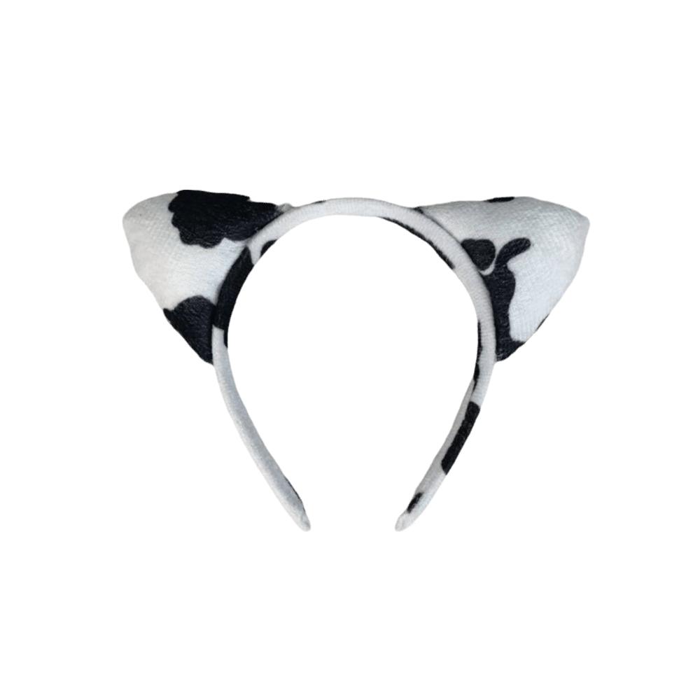 Hair-Pressing Animal Ears Hair Hoop Polyester Dairy Cow Hairband Halloween Carnival