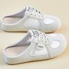 Summer hollow mesh bag head half slippers, heel-free lazy flat-bottomed casual lace-up cool slippers