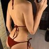 Women's Solid Color High Waist Sexy Bikini Tankini Swimsuit
