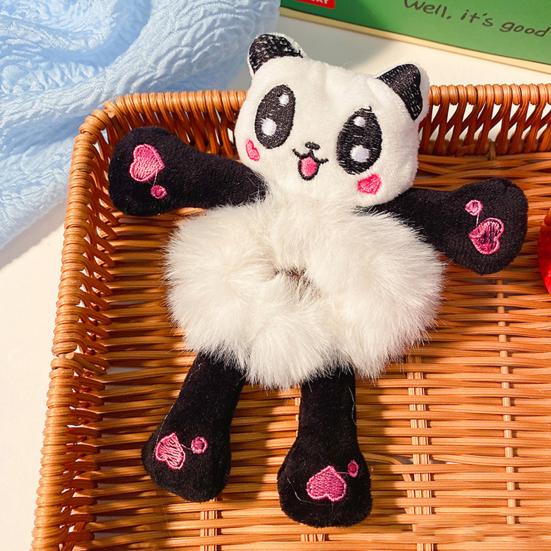 Hair Tie Soft Plush Material Cartoon Frog Panda Animal Shapes Elastic Hair Rope Women Hair Accessories