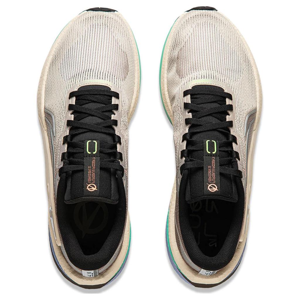 New LINING Furious Rider 7.0 V2 Running Shoes Men's Low Top Rock White Gray/Tree Gray Brown ARZU003-13