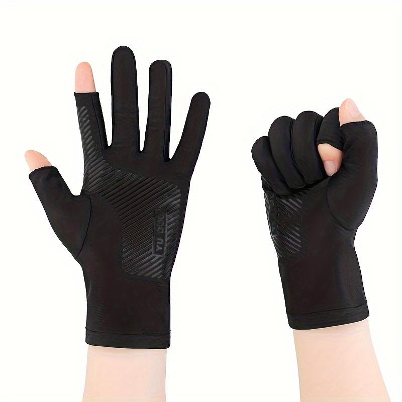 4pair of men's performance breathable quick drying exposed fingers anti slip sunscreen suitable for cycling and fishing