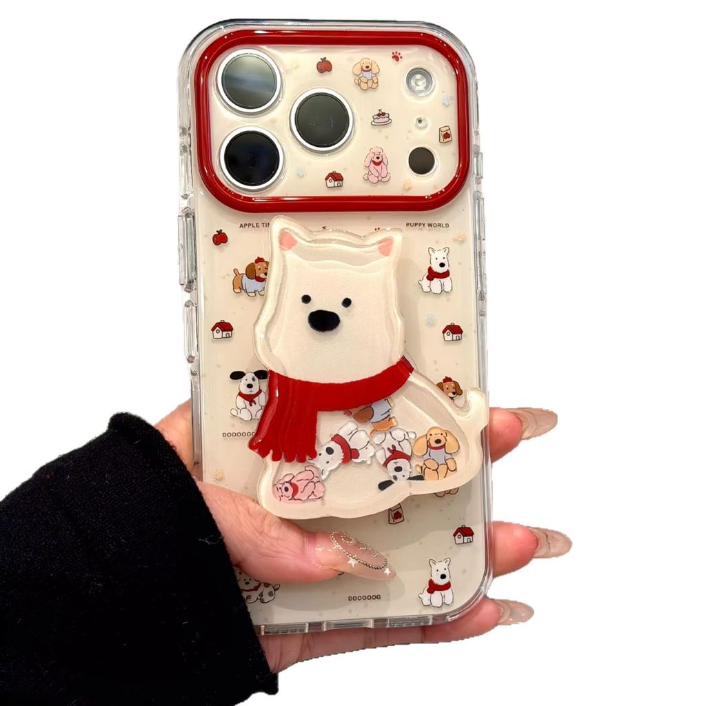 Cute puppy dog suitable for Apple 11promax mobile phone case iPhone11 bracket 11 fine hole 11 hard 11/11