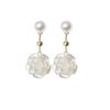 Retro design sense camellia pearl stud earrings women's 111 silver needle temperament high sense flower earrings temperament earrings
