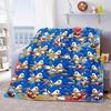 Sonic Anime Flannel Blanket Soft Cozy Warm Throw Lightweight Blanket for Bed Sofa Home -QJY