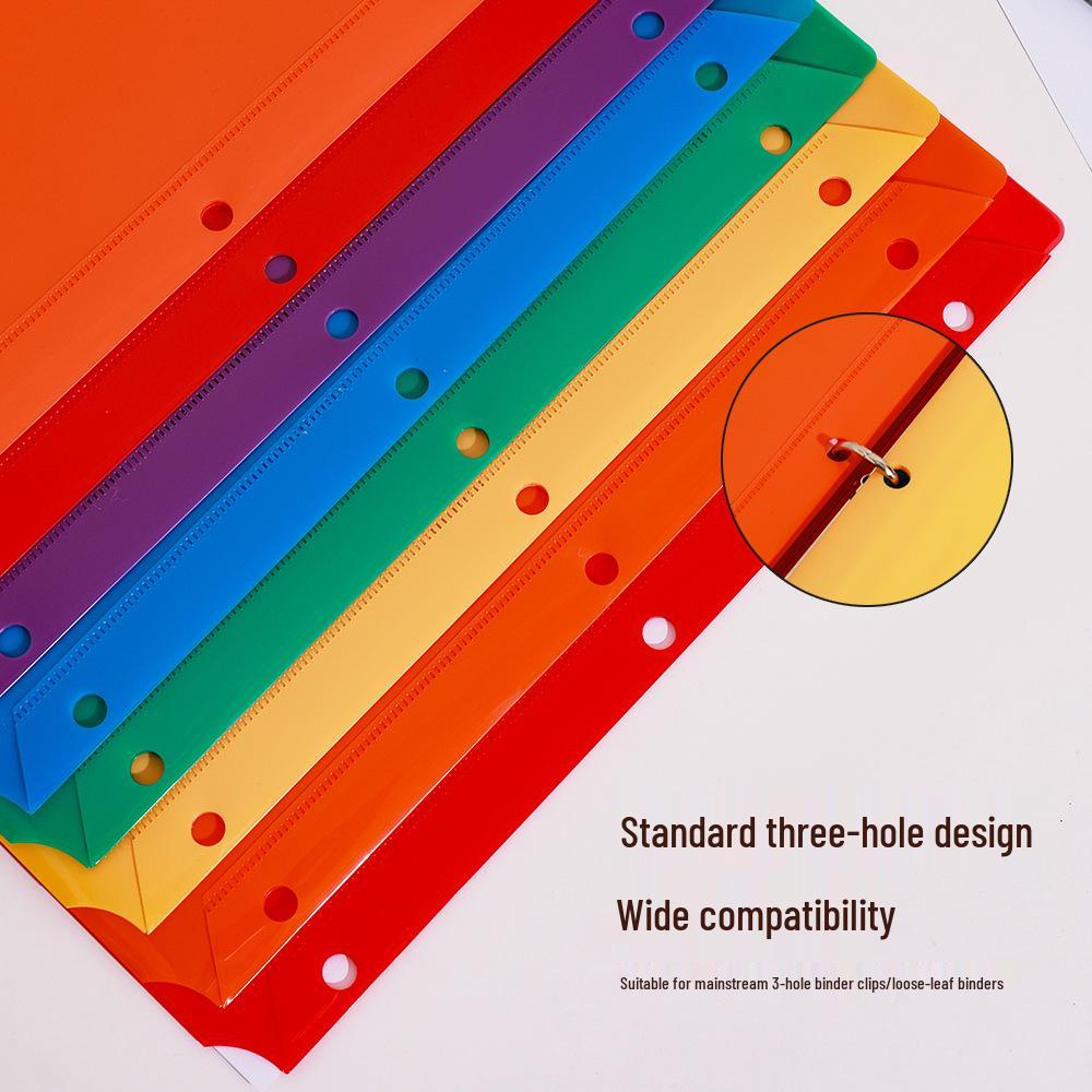 US Letter Size File Dividers with Double-Sided Pockets and Three-Hole Design, Color-Coded Index Pages, Loose-Leaf Classification