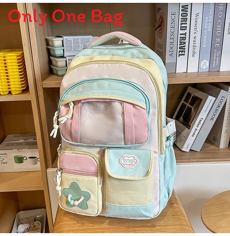 College Style Nylon Backpack With Fabric For School Use