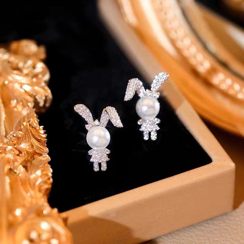 Elegant Cute Rabbit Earrings for Women - Versatile, Simple, and Fresh Accessories Inspired by Internet Celebrity Style