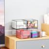 4pcs Stackable Storage Drawers Clear Home Storage Box Stackable Storage Drawers-Organize Makeup, Medicine Storage Accessories